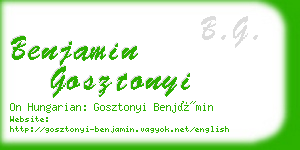 benjamin gosztonyi business card